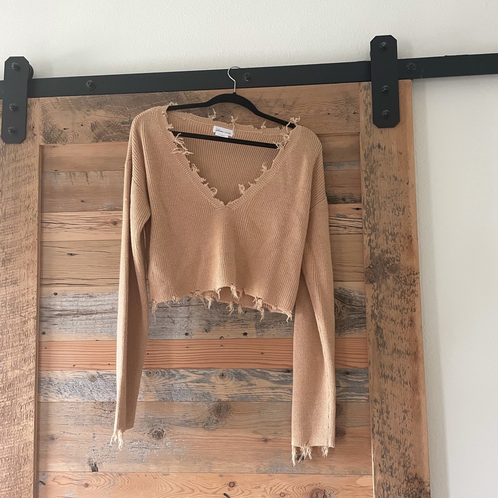 For Lovers and Friends Frayed Sweater